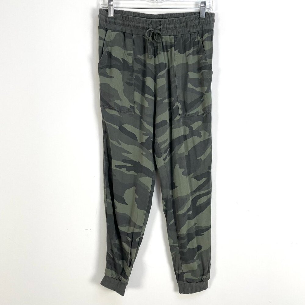Splendid Womens Small Green Camouflage Joggers Camo‎ Drawstring Waist Pants - Picture 2 of 9